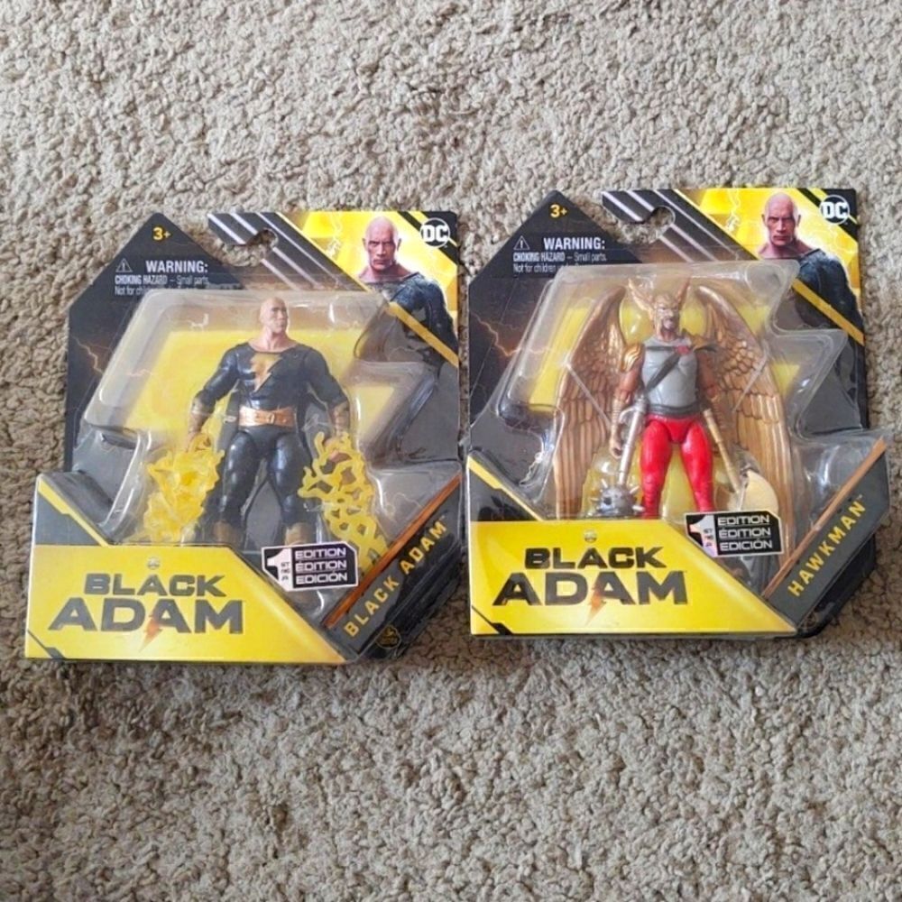 Black Adam/Hawk Man/Atom Smasher 4" Inch Action Figures BRAND NEW SEALED